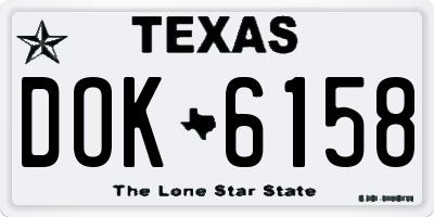 TX license plate DOK6158