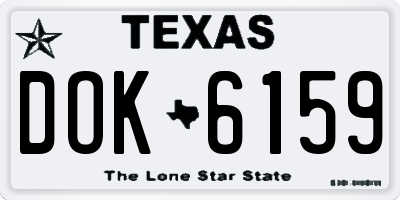 TX license plate DOK6159