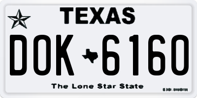 TX license plate DOK6160