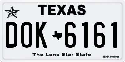 TX license plate DOK6161