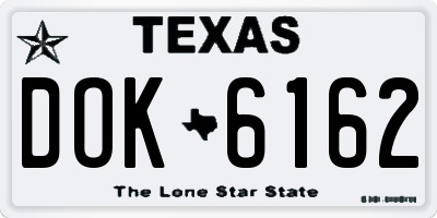 TX license plate DOK6162