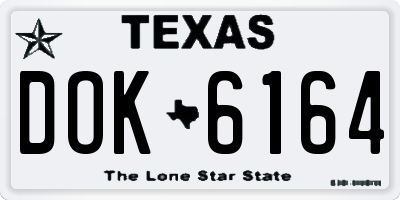 TX license plate DOK6164