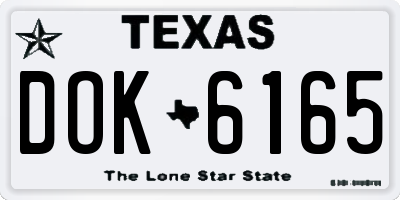 TX license plate DOK6165