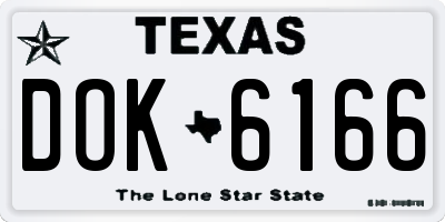 TX license plate DOK6166
