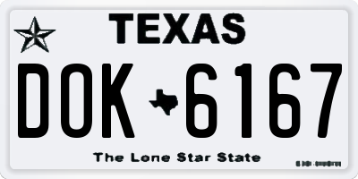 TX license plate DOK6167