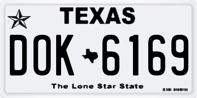 TX license plate DOK6169
