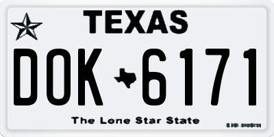 TX license plate DOK6171