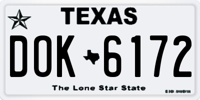 TX license plate DOK6172