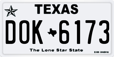 TX license plate DOK6173