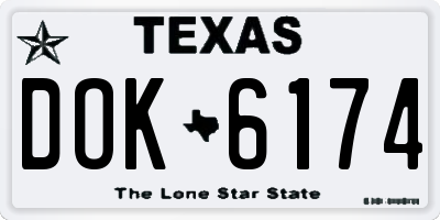 TX license plate DOK6174