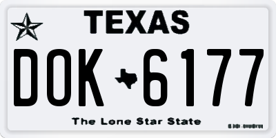 TX license plate DOK6177