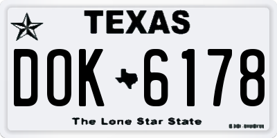 TX license plate DOK6178