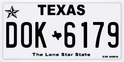 TX license plate DOK6179