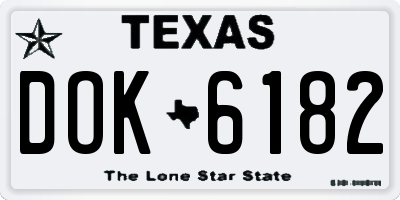 TX license plate DOK6182