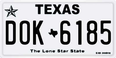 TX license plate DOK6185