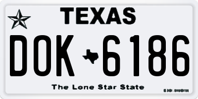 TX license plate DOK6186