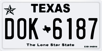 TX license plate DOK6187