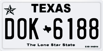 TX license plate DOK6188