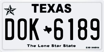 TX license plate DOK6189