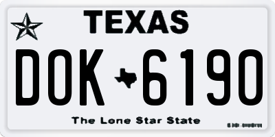 TX license plate DOK6190