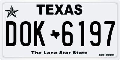 TX license plate DOK6197