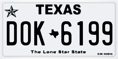 TX license plate DOK6199