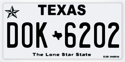 TX license plate DOK6202