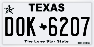 TX license plate DOK6207
