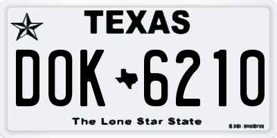 TX license plate DOK6210