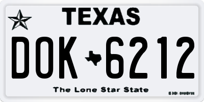 TX license plate DOK6212