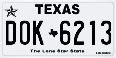 TX license plate DOK6213