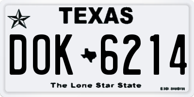 TX license plate DOK6214