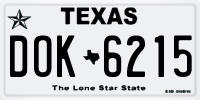 TX license plate DOK6215