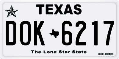 TX license plate DOK6217