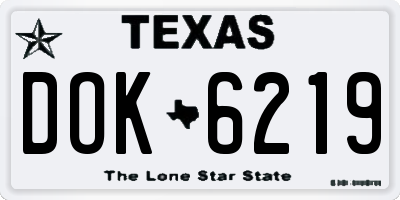 TX license plate DOK6219