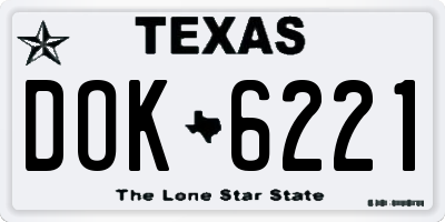 TX license plate DOK6221