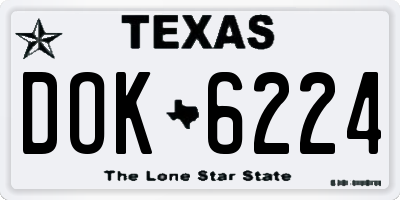 TX license plate DOK6224