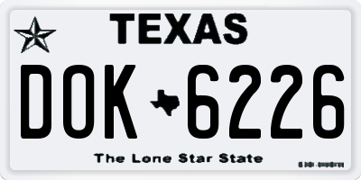 TX license plate DOK6226