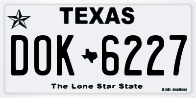 TX license plate DOK6227