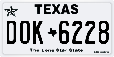 TX license plate DOK6228