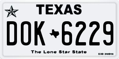 TX license plate DOK6229