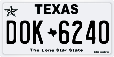 TX license plate DOK6240