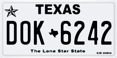 TX license plate DOK6242