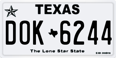 TX license plate DOK6244