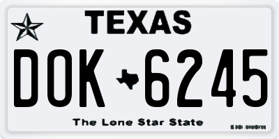 TX license plate DOK6245