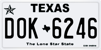 TX license plate DOK6246