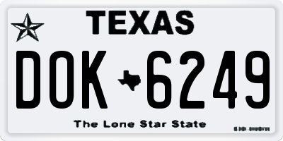 TX license plate DOK6249