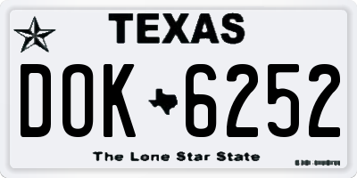 TX license plate DOK6252