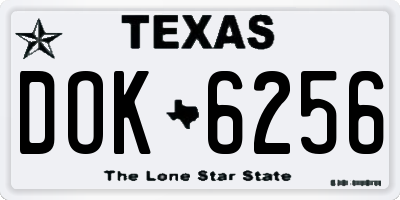 TX license plate DOK6256