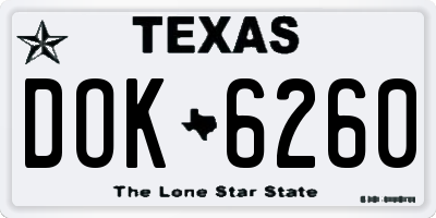 TX license plate DOK6260